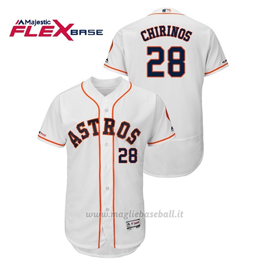 Maglia Baseball Uomo Houston Astros Robinson Chirinos 150th Aniversario Patch Flex Base Bianco